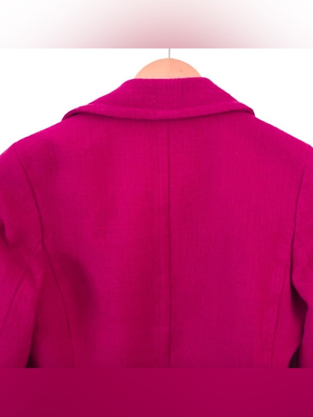 Talbots fuchsia cotton tweed lined 1 button blazer SZ 8P old money office - Picture 7 of 9